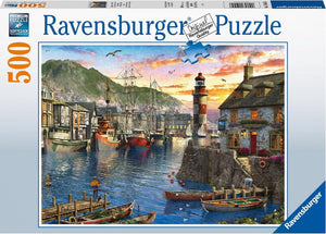 Ravensburger puzzel 's Ochtends bij de haven - Legpuzzel - 500 stukjes