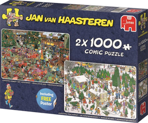 Kerstcadeautjes Jan van Haasteren Jumbo - 2 x 1000 stukjes - Legpuzzel