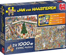 Afbeelding in Gallery-weergave laden, Jan van Haasteren Kerst Koopjes en Black Friday Legpuzzels 2in1 2 x 1000 Stukjes