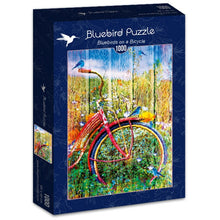 Afbeelding in Gallery-weergave laden, Bluebirds on a Bicycle Blue Bird - 1000 stukjes - Legpuzzel