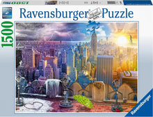 Afbeelding in Gallery-weergave laden, NY skyline dag en nacht Ravensburger - 1500 stukjes - Legpuzzel