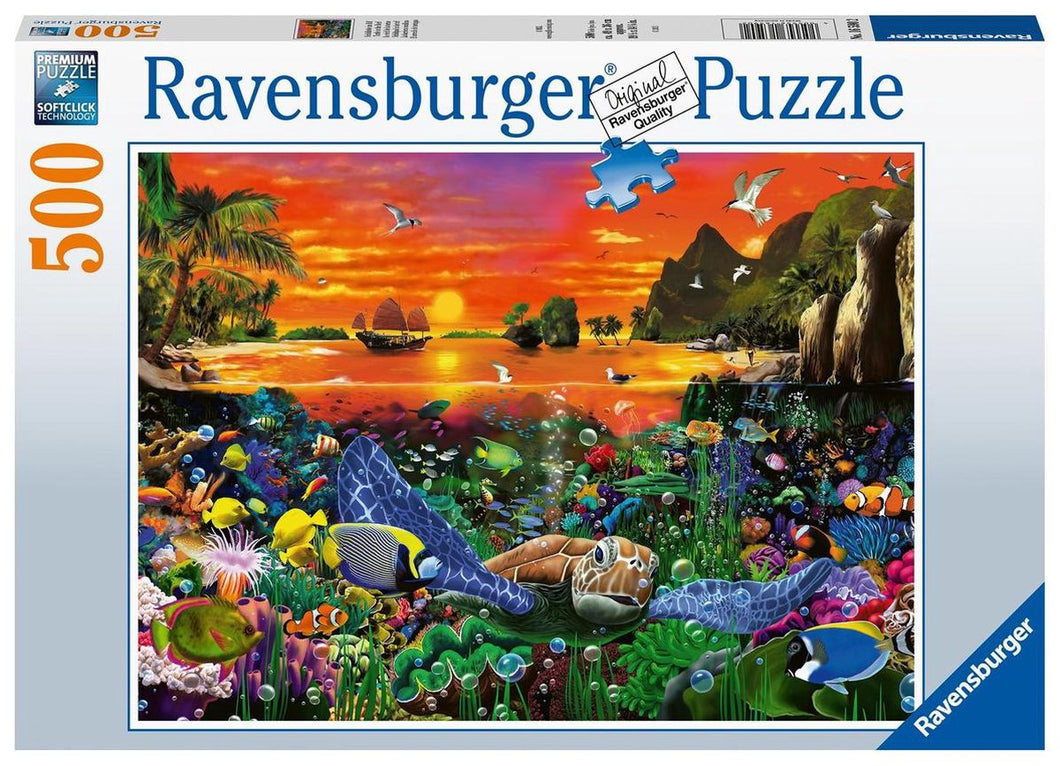Ravensburger puzzel Schildpad in het Rif - Legpuzzel - 500 stukjes