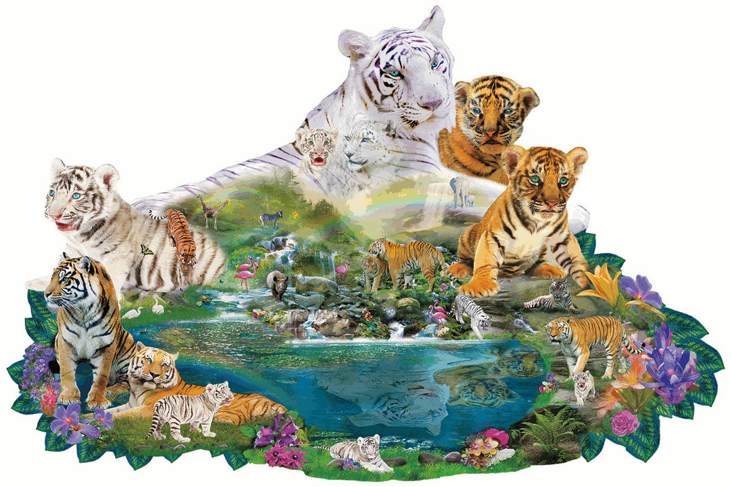 Tigers at the Pool Sunsout - ca. 1000 stukjes - Legpuzzel