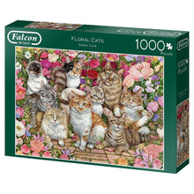 Afbeelding in Gallery-weergave laden, Floral Cats Jumbo Falcon - 1000 stukjes - Legpuzzel