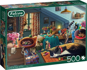 Cats in the Attic Falcon puzzel Jumbo - 500 stukjes - Legpuzzel