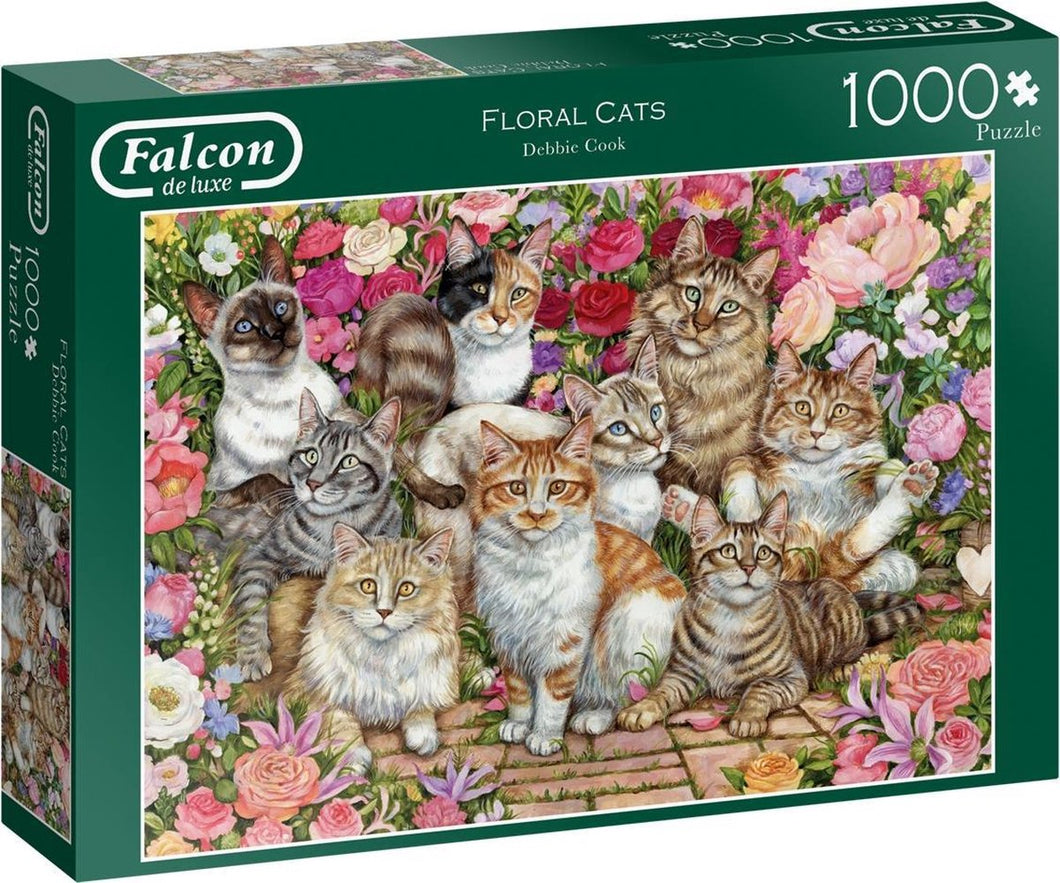 Floral Cats Jumbo Falcon - 1000 stukjes - Legpuzzel