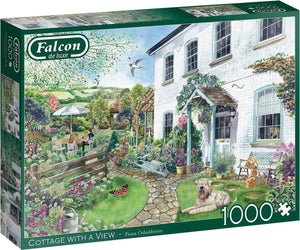 Falcon puzzel Cottage with a View Jumbo - Legpuzzel - 1000 stukjes