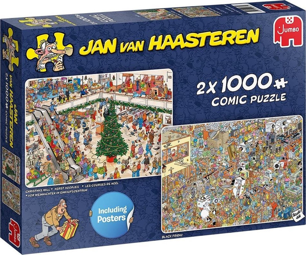 Holiday Shopping 2 in 1 Jan van Haasteren Jumbo - 2x 1000 stukjes - Legpuzzel