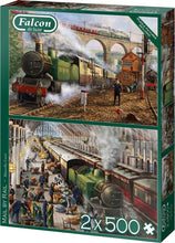 Afbeelding in Gallery-weergave laden, Falcon puzzel Mail by Rail Jumbo - 2 x 500 stukjes - Legpuzzel