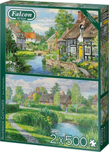 Afbeelding in Gallery-weergave laden, Falcon puzzel Riverside Cottages Jumbo - Legpuzzel - 2 x 500 stukjes