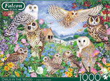 Afbeelding in Gallery-weergave laden, Owls in the wood Jumbo Falcon - 1000 stukjes - Legpuzzel