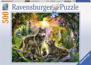 Wolvenfamilie in het zonlicht Ravensburger - 500 stukjes - Legpuzzel